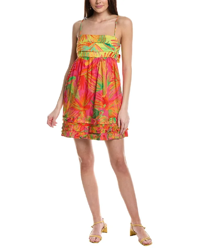 women's high-low dressesFARM Rio Mixed Painted Birds Mini Dress