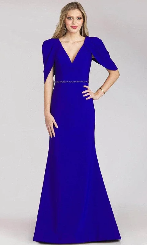 women's glam dressesGia Franco 12215 - Draped V-Neck Evening Dress