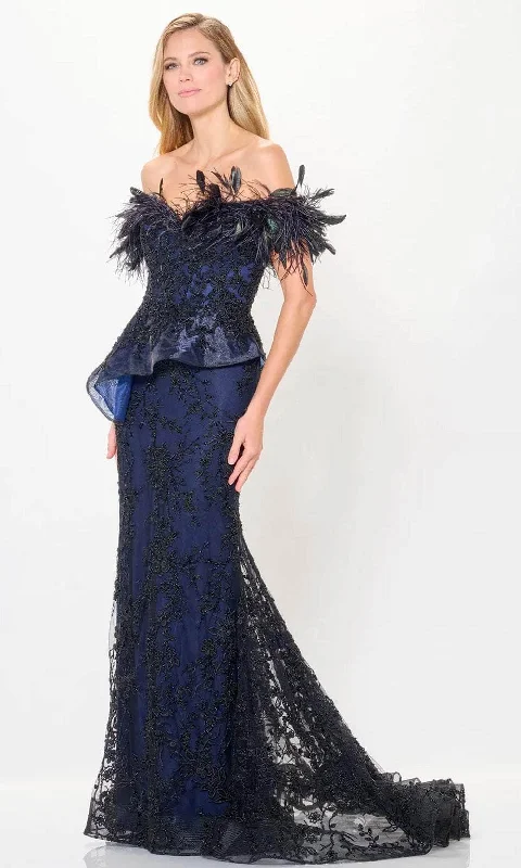 women's limited-edition dressesIvonne D ID6208 - Feather Accent Evening Dress