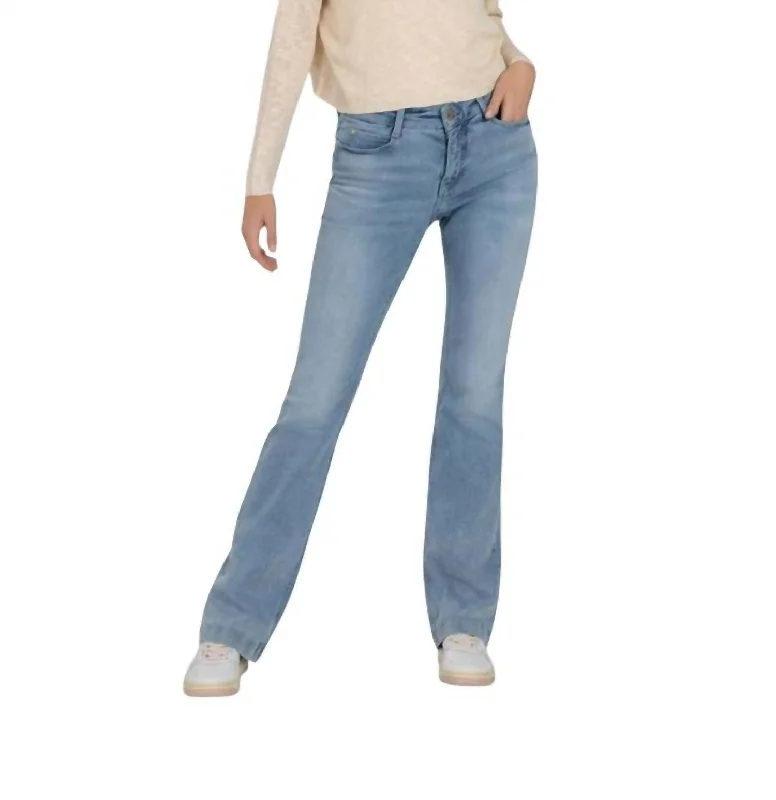 women's denim jeans with elastaneDream Boot Flared Hem Jean In Summer Blue