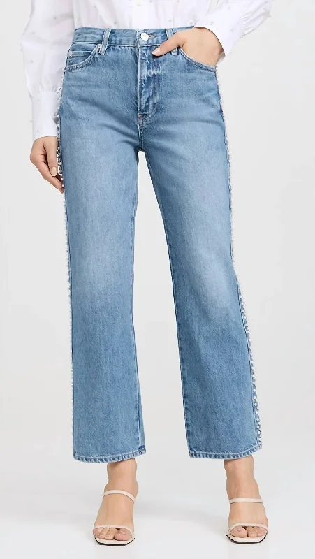 women's denim jeans with distressed back pocketsAtelier Le Jane Crop Denim Jeans In Daylight Pearl