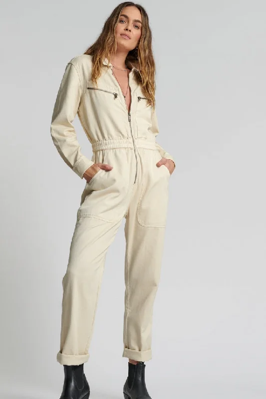 women's jumpsuits for partiesONE TEASPOON Womens Buttercream Olivia Aviator Jumpsuit