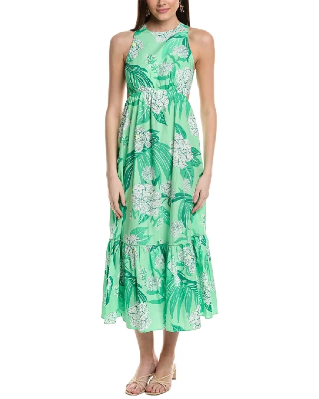 women's minimalist dressesFARM Rio Dewdrop Floral Midi Dress