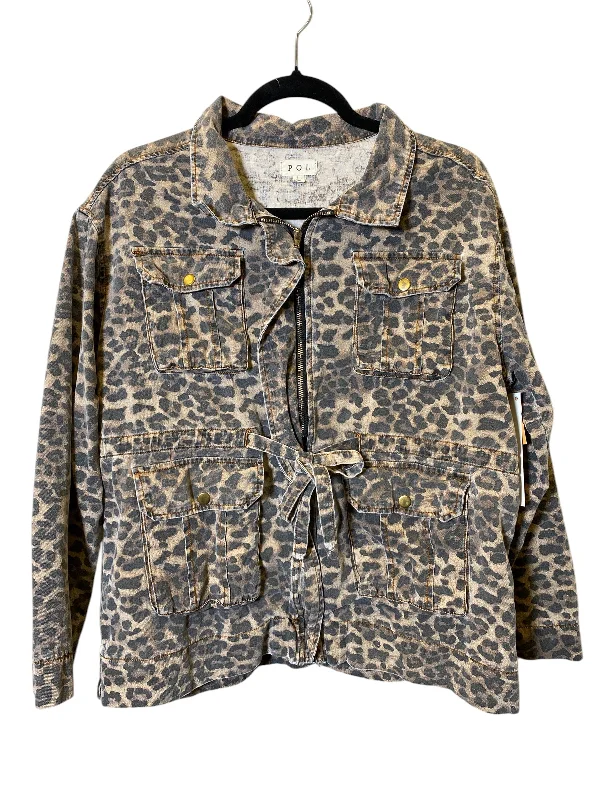 elegant women's coatsJacket Shirt By Pol In Animal Print, Size: L