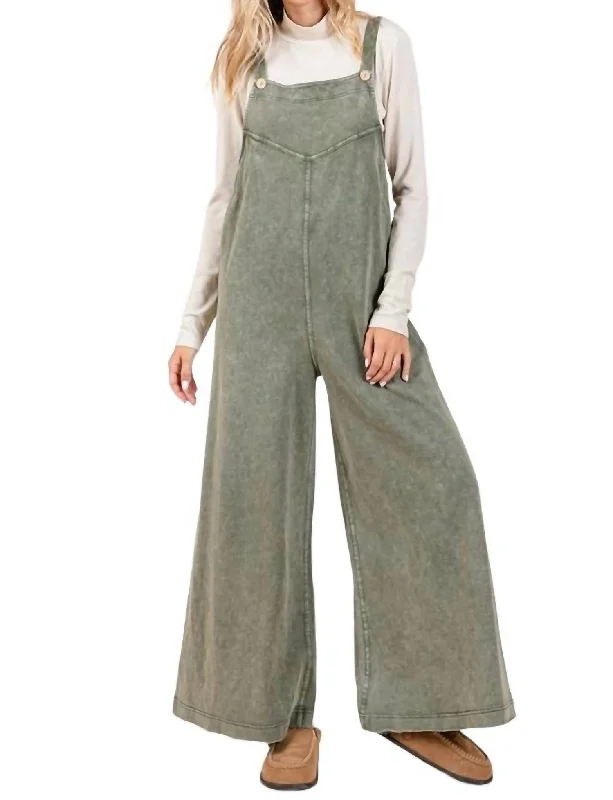 women's denim jeans with distressed back pocketsMcbee Overalls In Olive