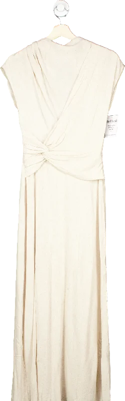 women's off-the-shoulder dressesASOS Cream Back Cut-out Midi Dress UK 8