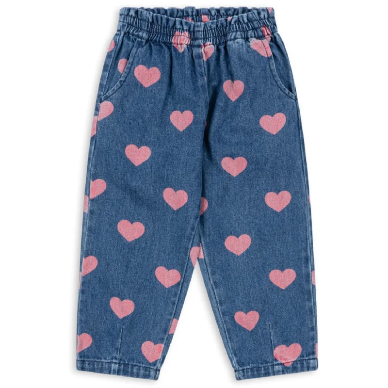 women's denim jeans for springKonges Sløjd Bon Coeur Pink Magot Frill Bukser GOTS