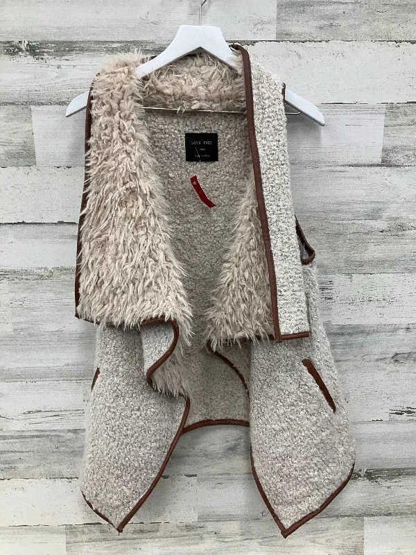 women's coats for casual FridaysVest Faux Fur & Sherpa By Love Tree In Tan, Size: L