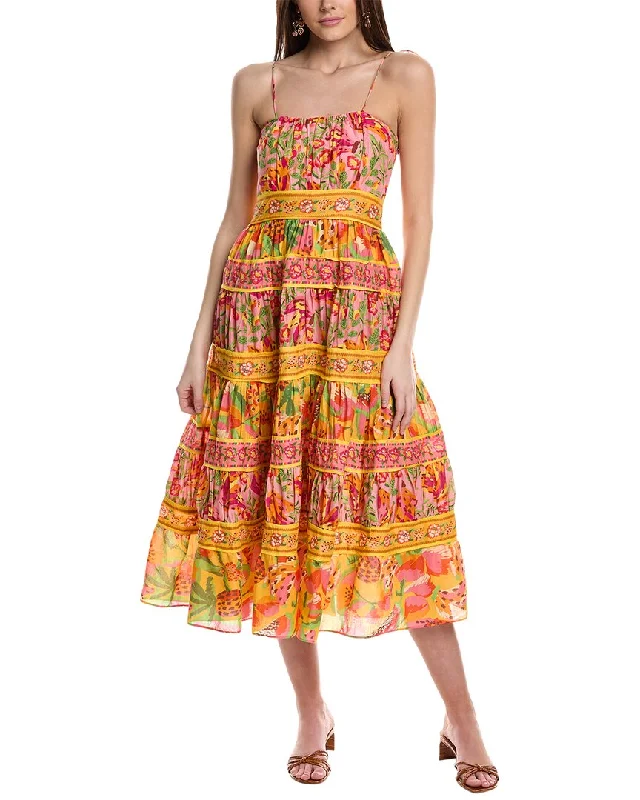 women's boho dressesFARM Rio Mixed Fruits Paradise Midi Dress