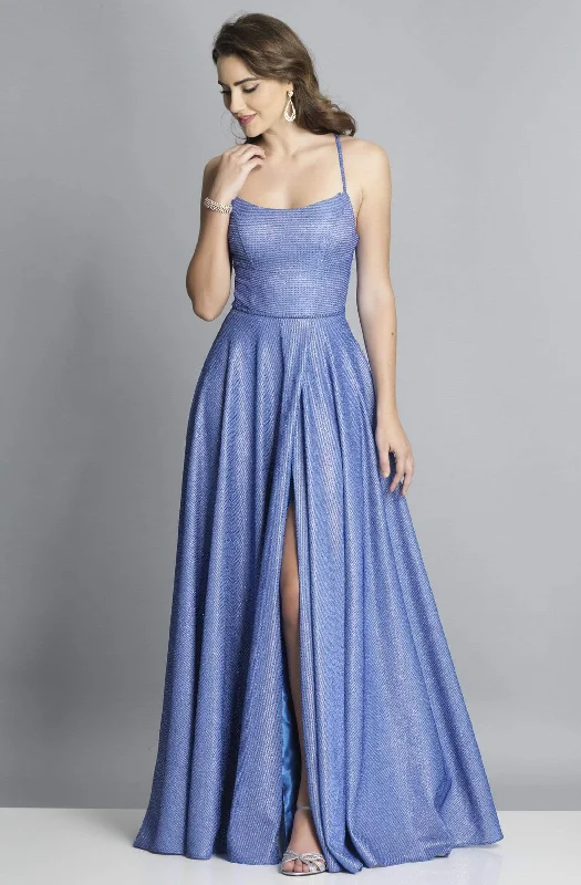 women's fair-trade dressesDave & Johnny - A6933 Pleated A-Line Evening Dress with Slit