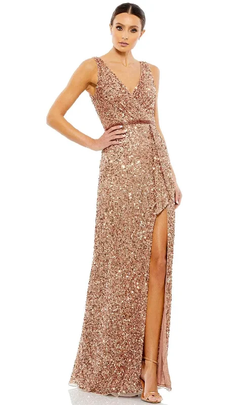 women's maximalist dressesMac Duggal 5539 - Sequin Ornate Wrap Evening Dress