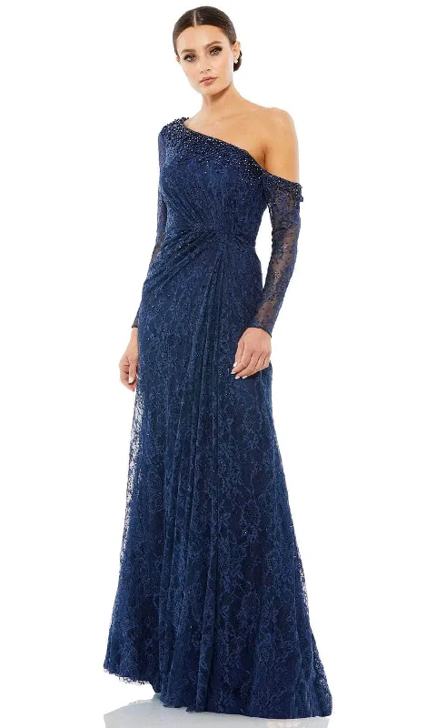 women's chiffon dressesMac Duggal 67852 - Laced Asymmetric Evening Gown