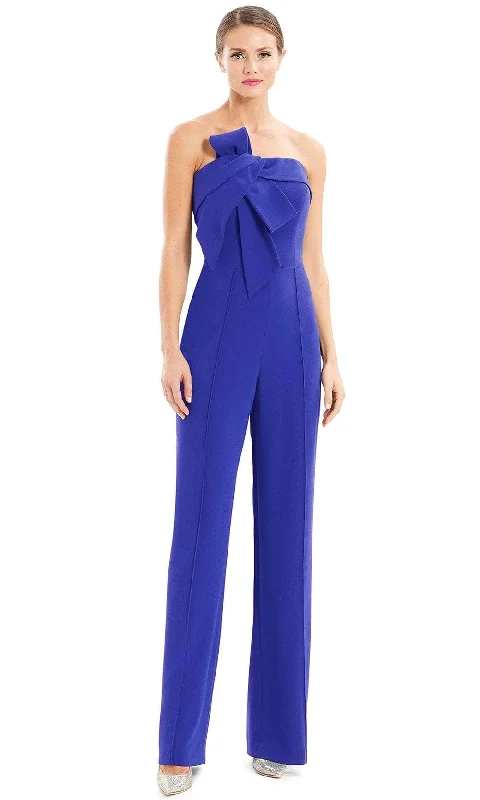 women's jumpsuits for statement fashionAlexander by Daymor 1678 - Strapless Bow Accent Formal Jumpsuit