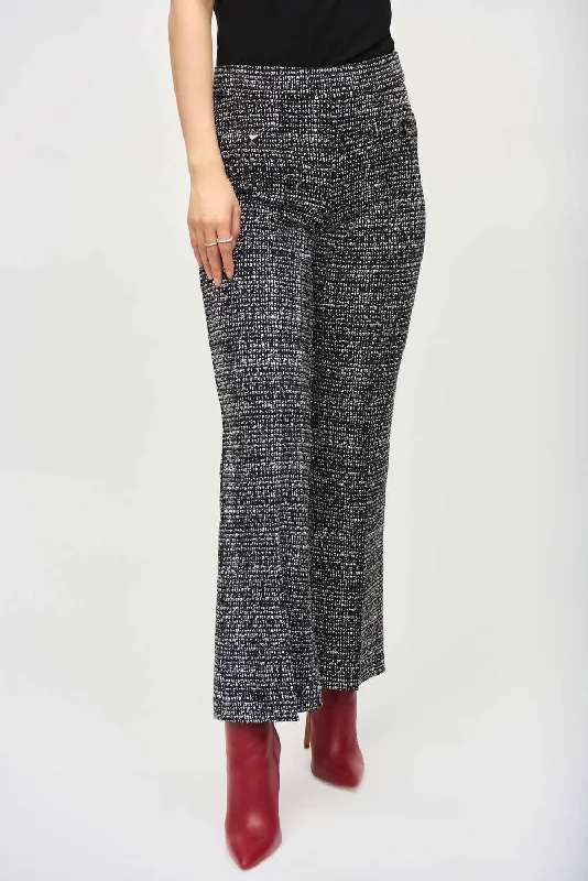 women's cotton pantsAbstract Pants In Black/off White