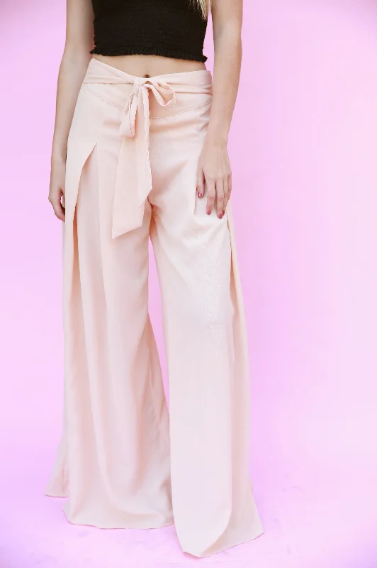 women's solid-color pantsKendall Blush Palazzo Pants