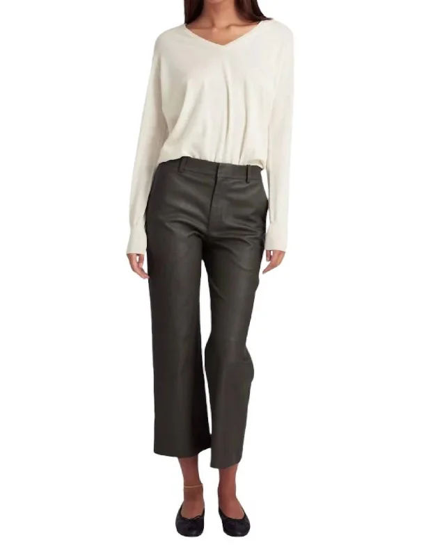 women's cropped pantsCropped Baggy Lowrise Trousers In Cactus