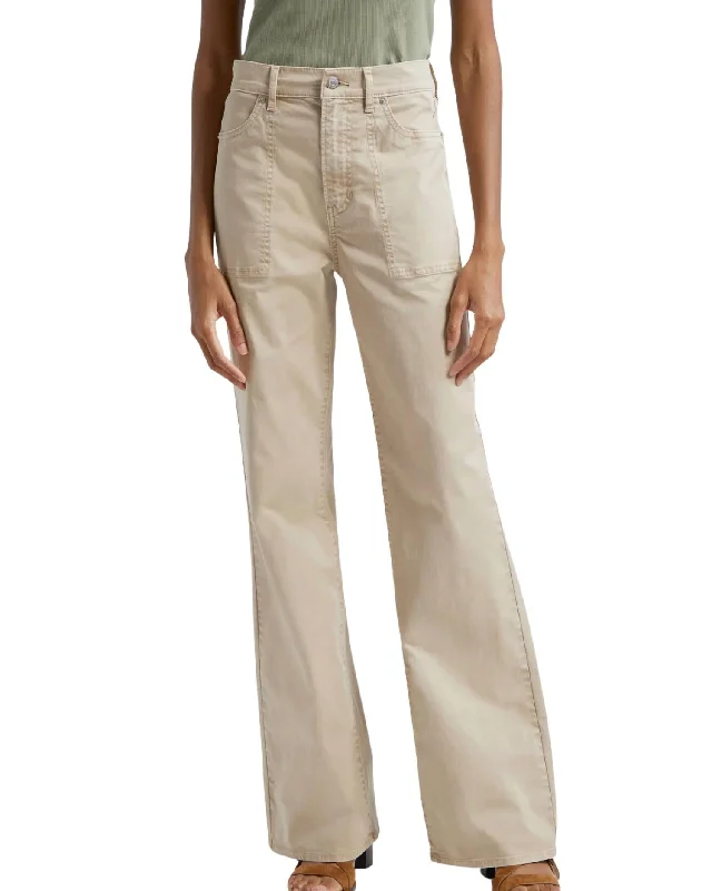 women's zipper pantsCrosbie Wide Leg Chino Pants In Stone