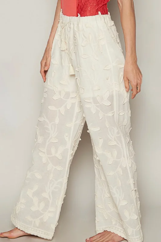 women's high-waisted pantsCrochet Beachy Pants Cream