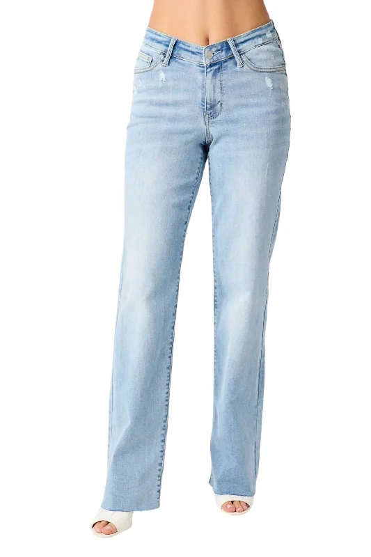 women's relaxed-fit pantsHi-Rise V Front Straight Jean In Blue