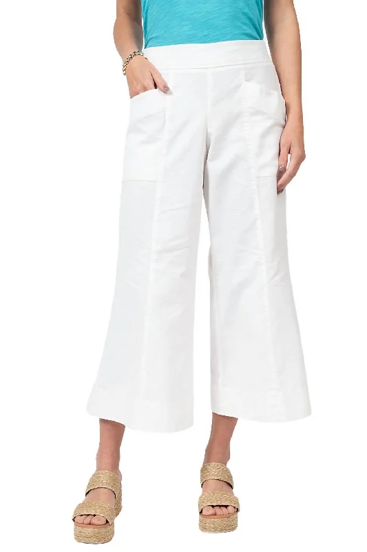 women's maternity pantsLinen Slouch Pocket Pant In White