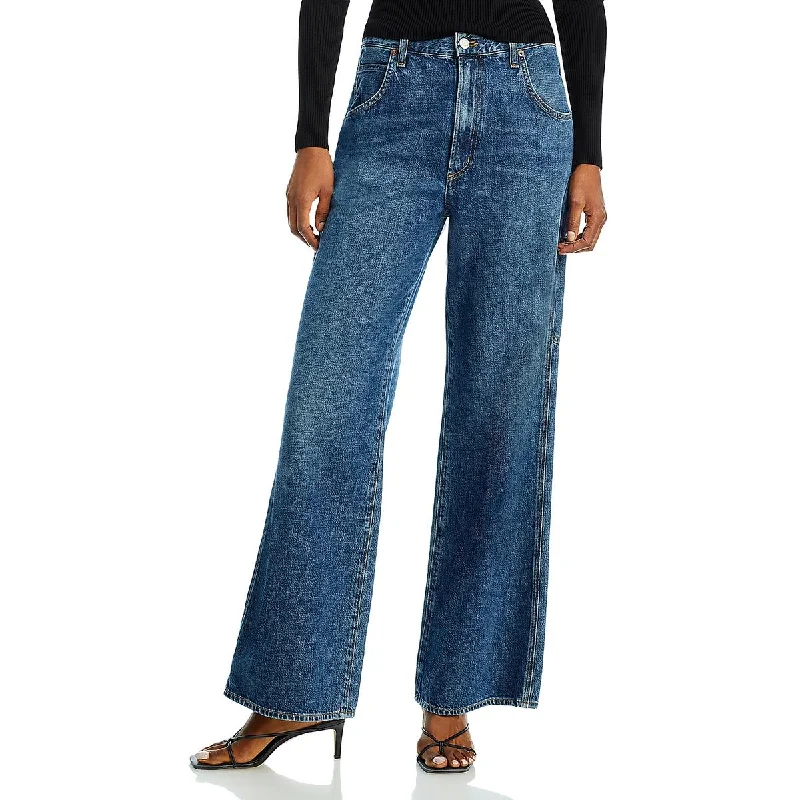 women's leather pantsMagda Womens High Rise Carpenter Wide Leg Jeans