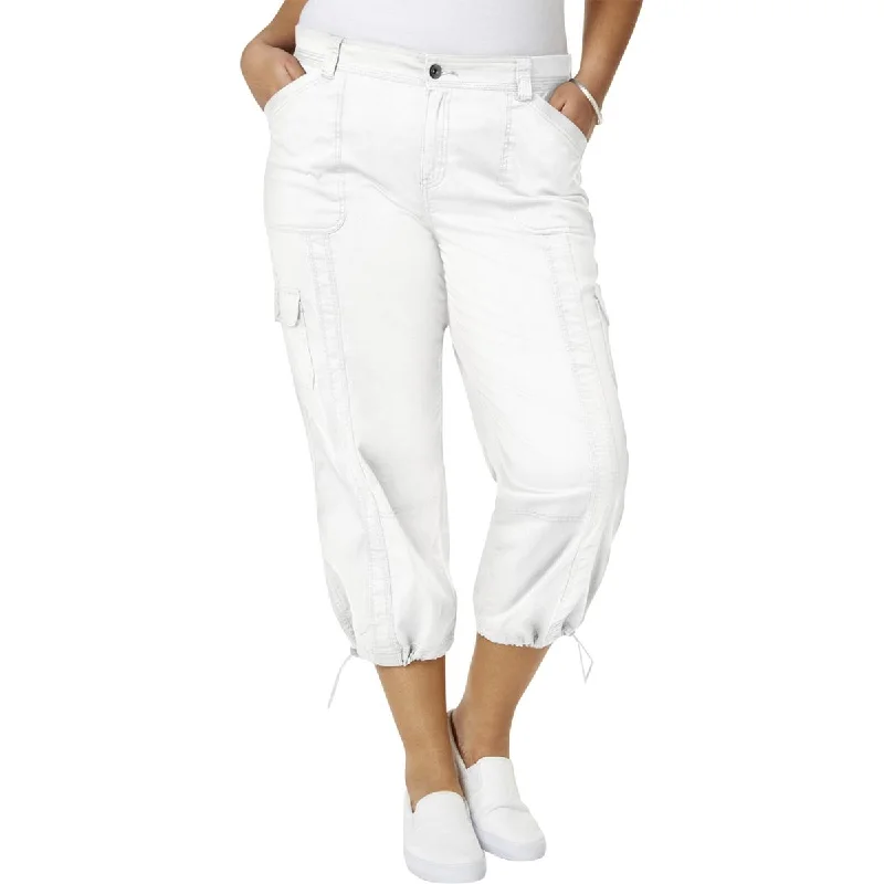 women's retro pantsPlus Womens Cargo Casual Capri Pants