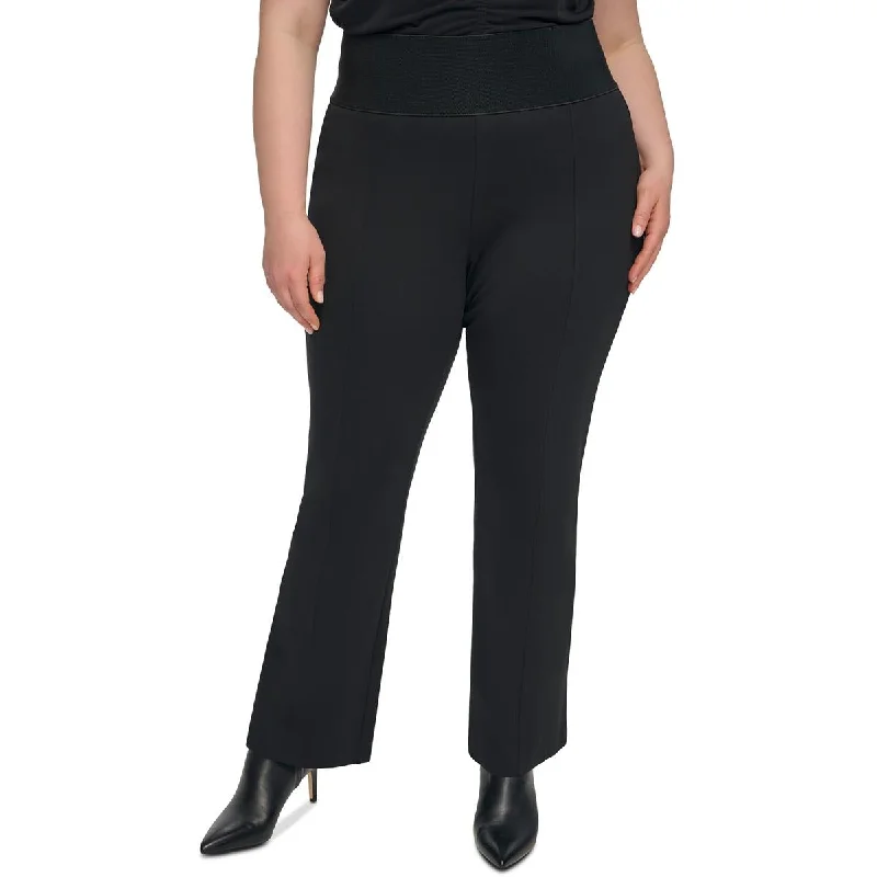 women's sustainable pantsPlus Womens Pintuck Stretch High-Waisted Pants