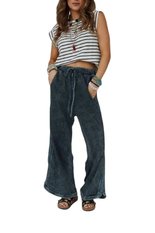 women's polyester pantsSo Comfy Wide Leg Pant - Petite In Navy