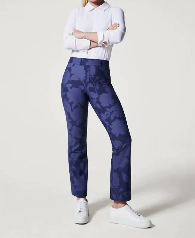 women's checkered pantsSunshine Kick Flare Pants In Floret Navy