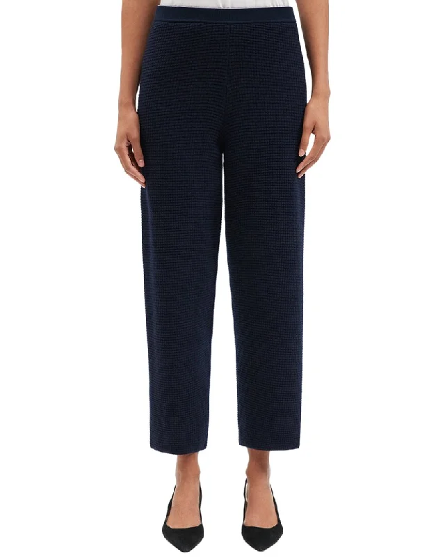 women's bell-bottom pantsTheory Waffle Knit Wool & Cashmere-Blend Pant