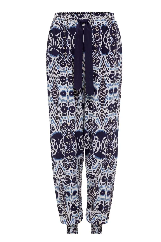 women's mini pantsWomen's Genie Pants In Ikat Blue