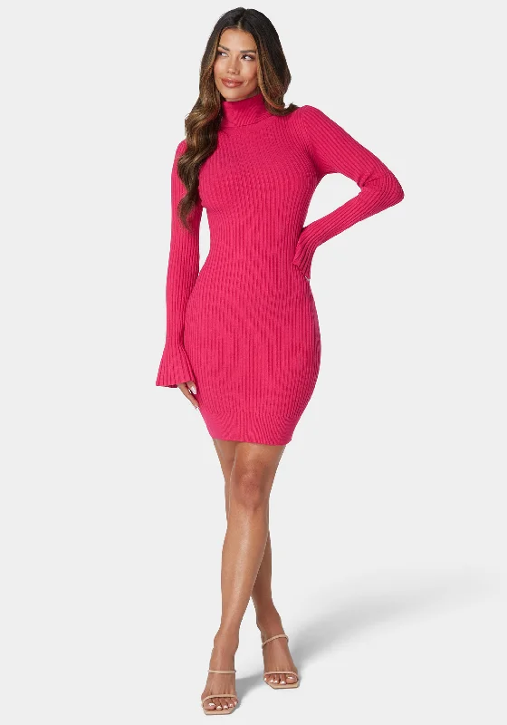 women's empire waist dressesAutumn Bell Sleeve Sweater Dress