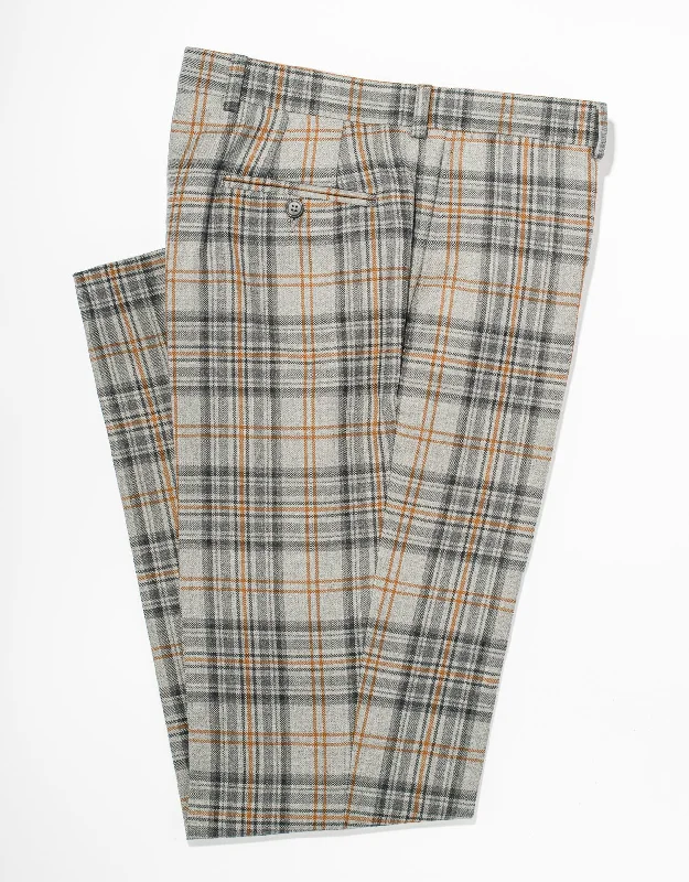 women's floral dressesGREY PLAID TROUSERS - CLASSIC FIT