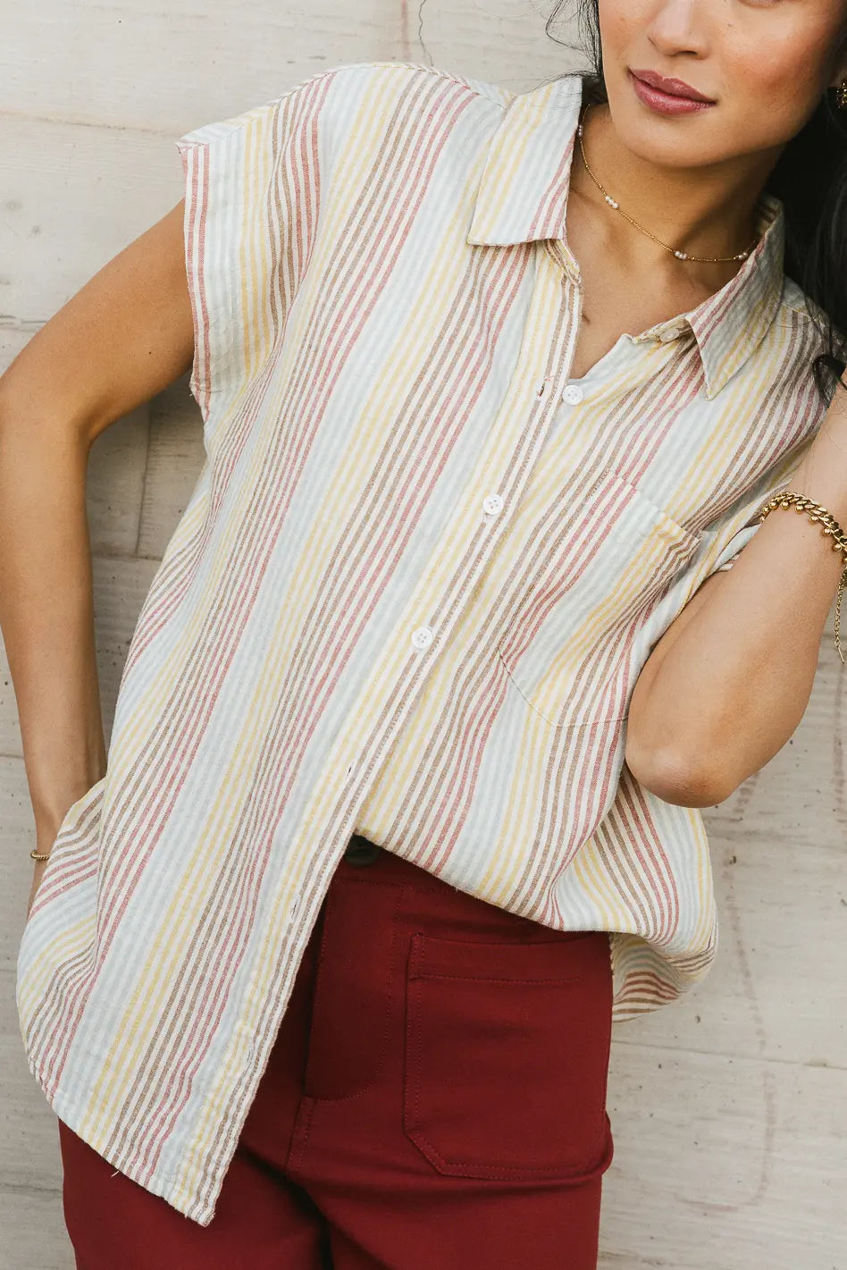 women's cotton dressesImogen Striped Button Up - FINAL SALE