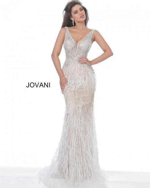 women's made-to-order dressesBlush 2 Jovani 03023 Prom Long Sleeveless Feather Dress Sale