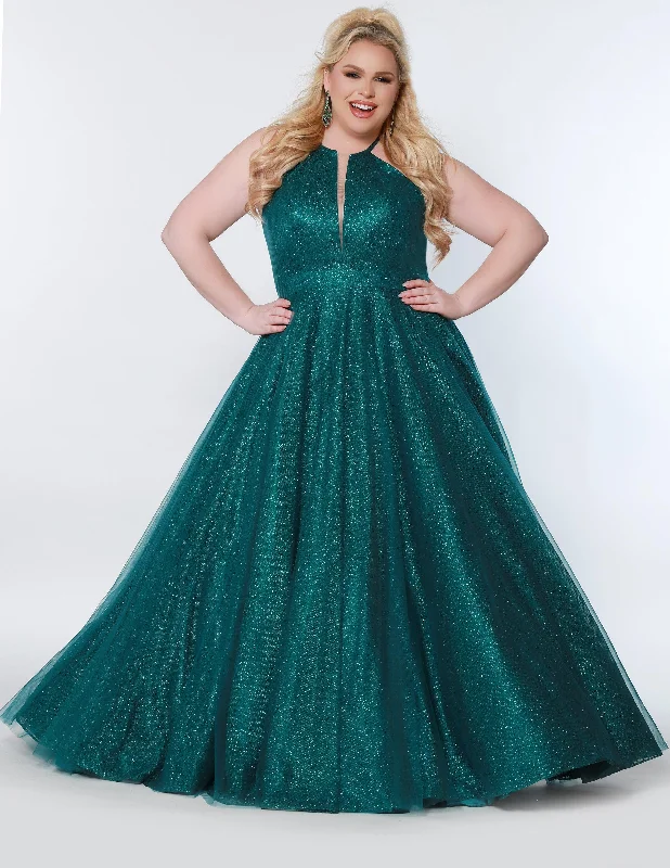 women's plus-size dressesEvergreen 32 Sydneys Closet SC7323 Plus Size Long Halter Prom Dress Sale