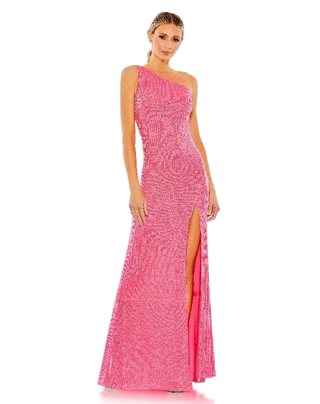 women's retro dressesHot Pink 6 Mac Duggal 26990 Prom Long One Shoulder Gown Sale