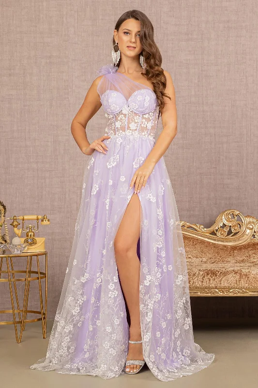 women's short-sleeved dressesLong One Shoulder Prom Gown