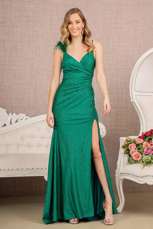 women's wrap dressesLong Spaghetti Strap Fitted Prom Dress