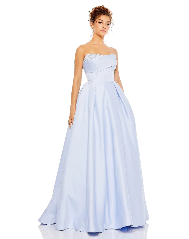 women's midi dressesMac Duggal 20457 Long Strapless Prom Ball Gown