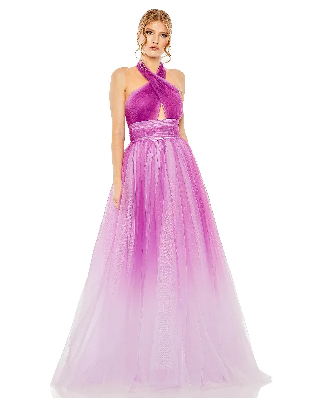 women's cotton dressesMac Duggal 20554 Long Halter Prom Ball Gown