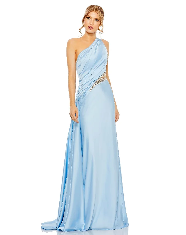 women's casual dressesMac Duggal 2210 Prom Long One Shoulder Formal Dress