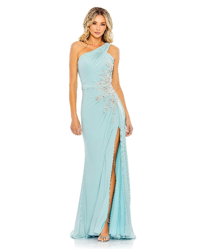 women's halter dressesMac Duggal 42001 Prom One Shoulder Formal Dress