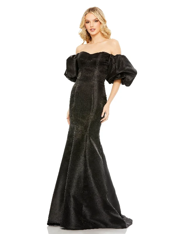 women's ruffle dressesMac Duggal 50677 Long Off Shoulder Prom Formal Dress