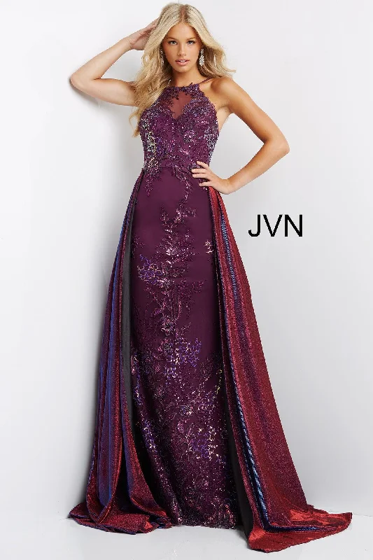 women's lace-up dressesPurple 18 Jovani 07379 Embellished Backless Long Prom Dress Sale