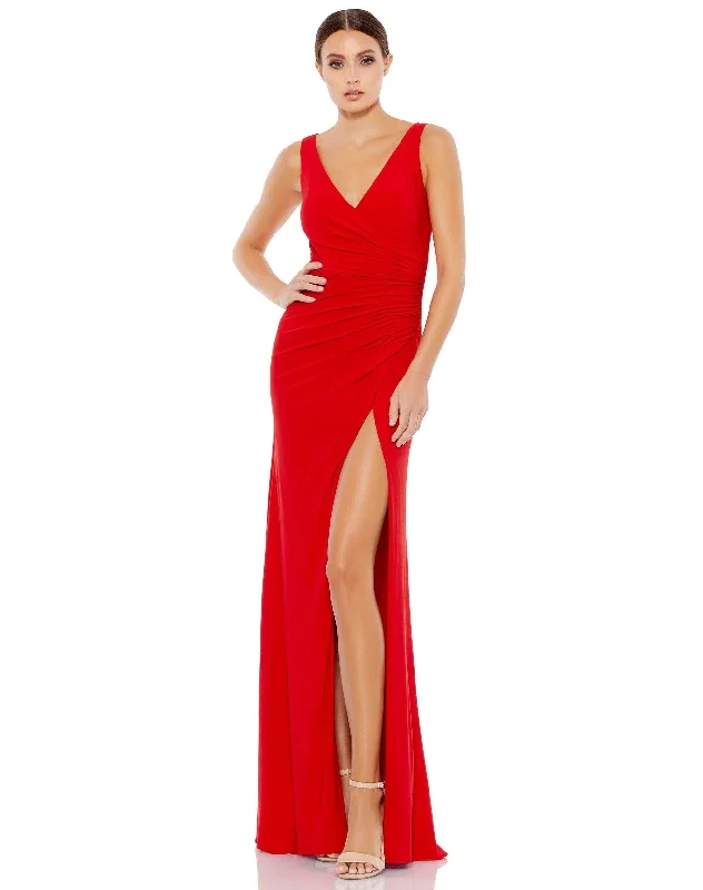 women's velvet dressesRed 14 Mac Duggal 26513 Prom Long Sleeveless Formal Dress Sale