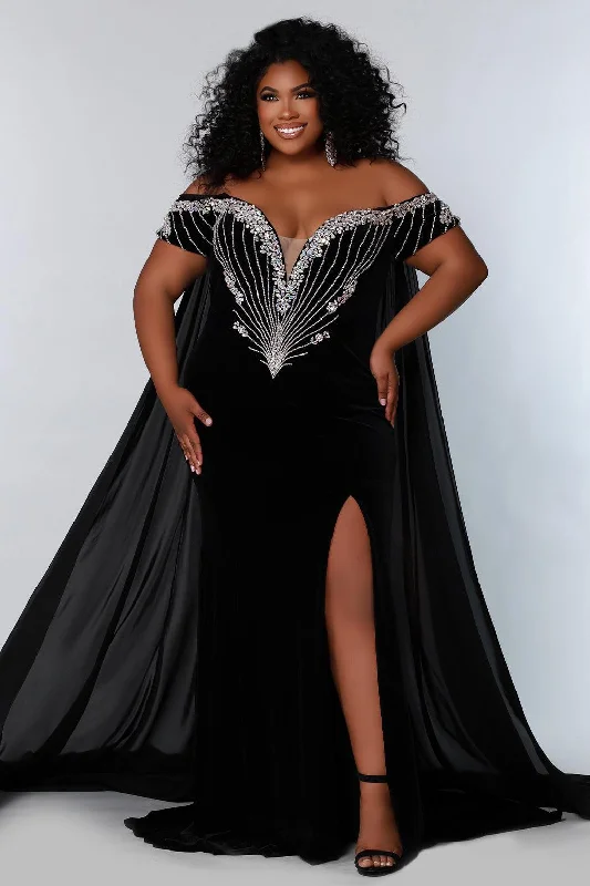 women's machine-washable dressesSydneys Closet JK2202 Long Off Shoulder Prom Plus Size Formal Gown