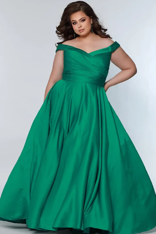 women's retro dressesSydneys Closet SC7321 Long Off Shoulder Plus Size Prom Dress